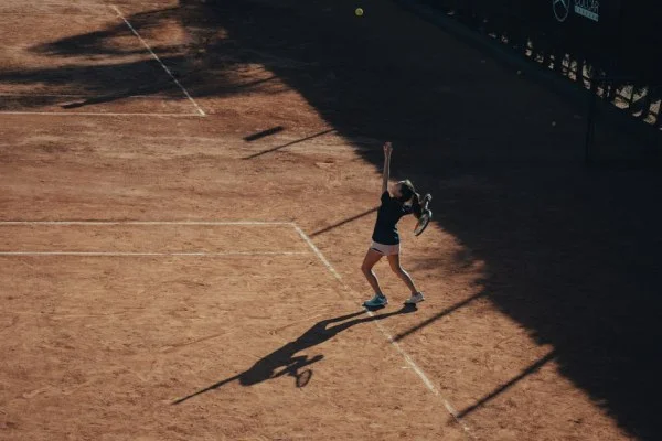 female tennis player in action